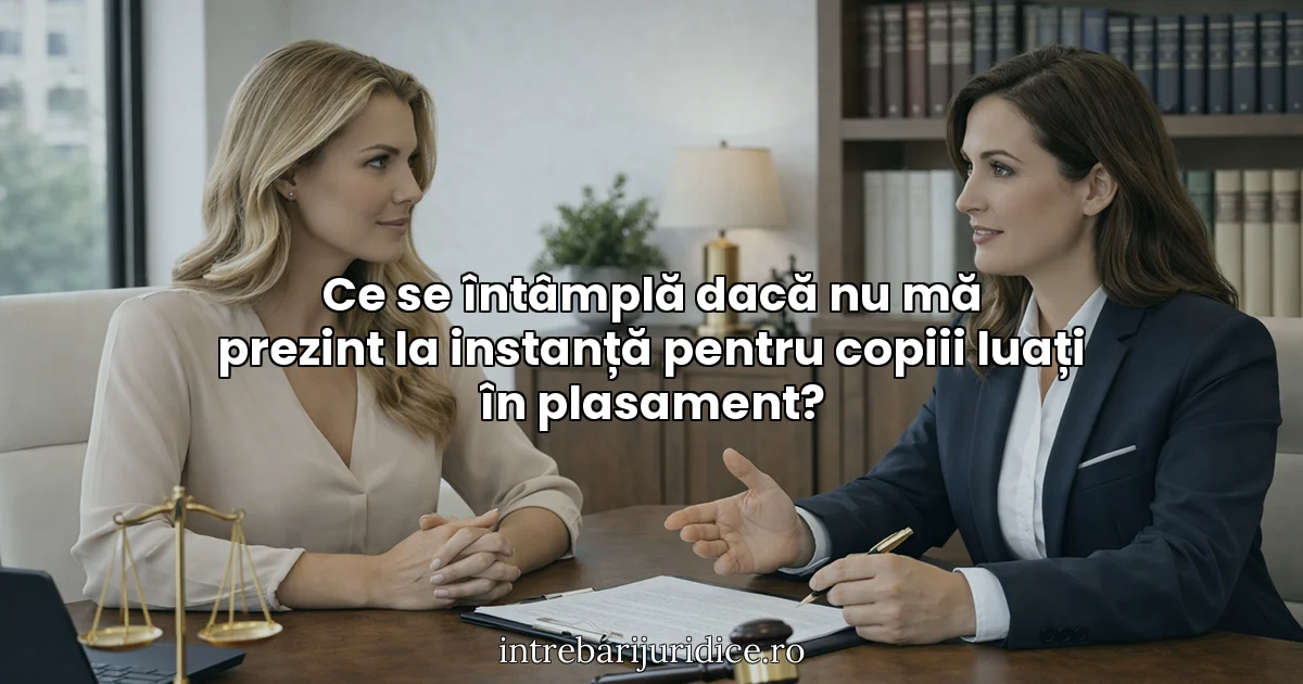 Ce se întâmplă dacă nu mă prezint la instanță pentru copiii luați în plasament?