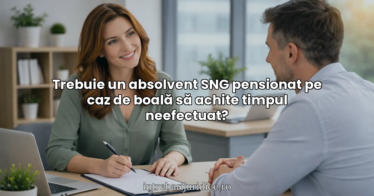 Trebuie un absolvent SNG pensionat pe caz de boală să achite timpul neefectuat?
