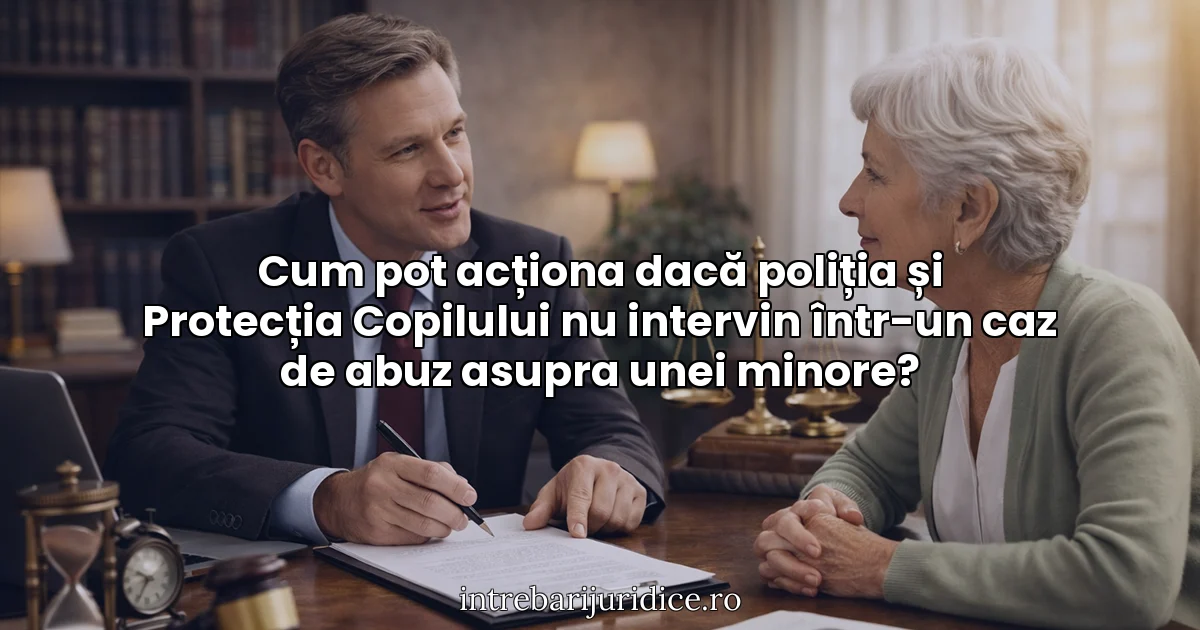 Cum pot acționa dacă poliția și Protecția Copilului nu intervin într-un caz de abuz asupra unei minore?
