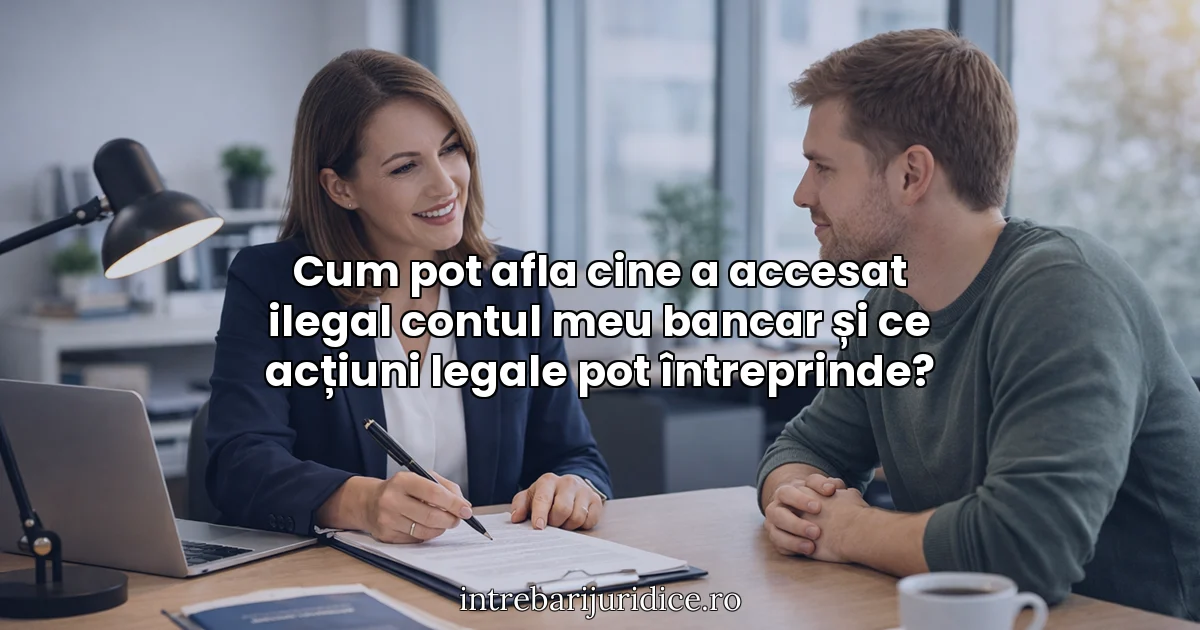Cum pot afla cine a accesat ilegal contul meu bancar și ce acțiuni legale pot întreprinde?