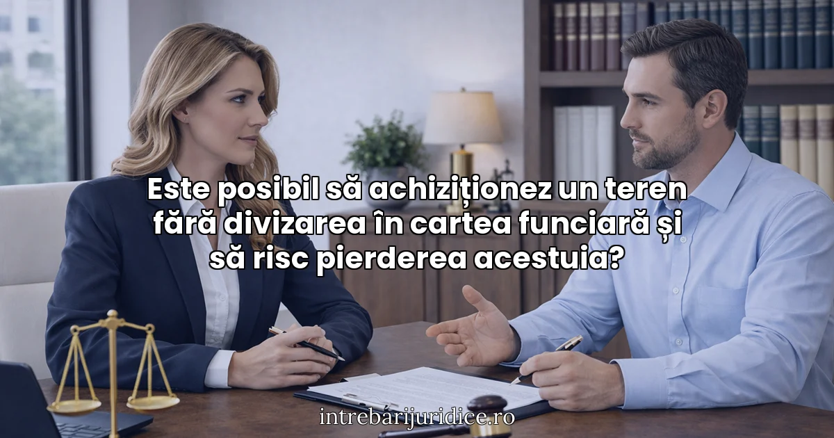 Este posibil să achiziționez un teren fără divizarea în cartea funciară și să risc pierderea acestuia?