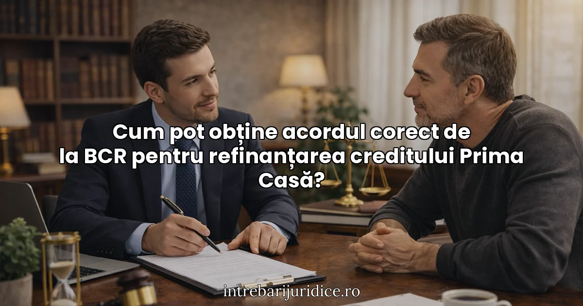 Cum pot obține acordul corect de la BCR pentru refinanțarea creditului Prima Casă?