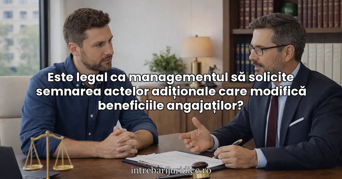 Este legal ca managementul să solicite semnarea actelor adiționale care modifică beneficiile angajaților?