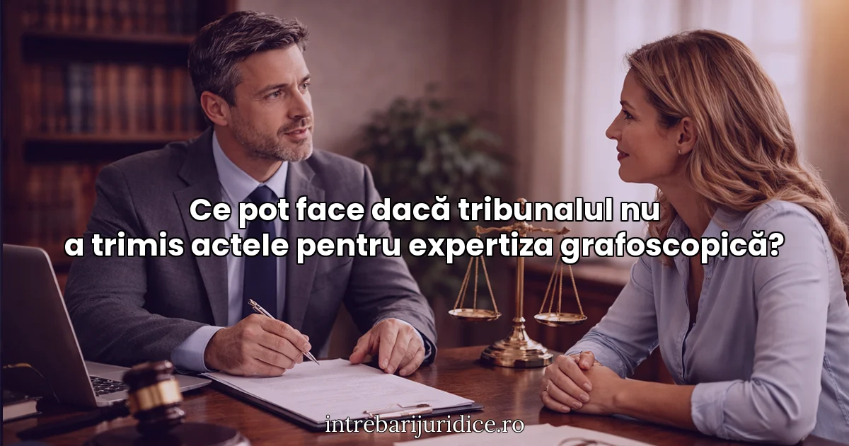 Ce pot face dacă tribunalul nu a trimis actele pentru expertiza grafoscopică?