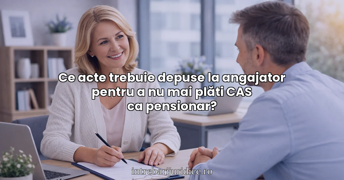 Ce acte trebuie depuse la angajator pentru a nu mai plăti CAS ca pensionar?
