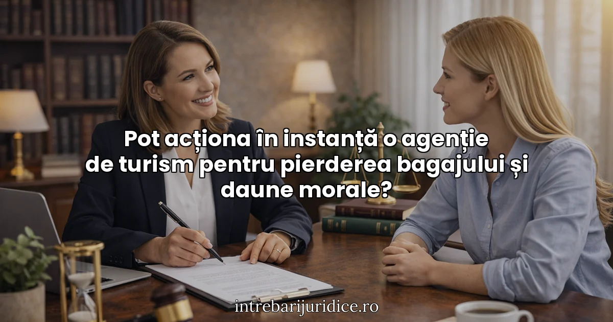 Pot acționa în instanță o agenție de turism pentru pierderea bagajului și daune morale?