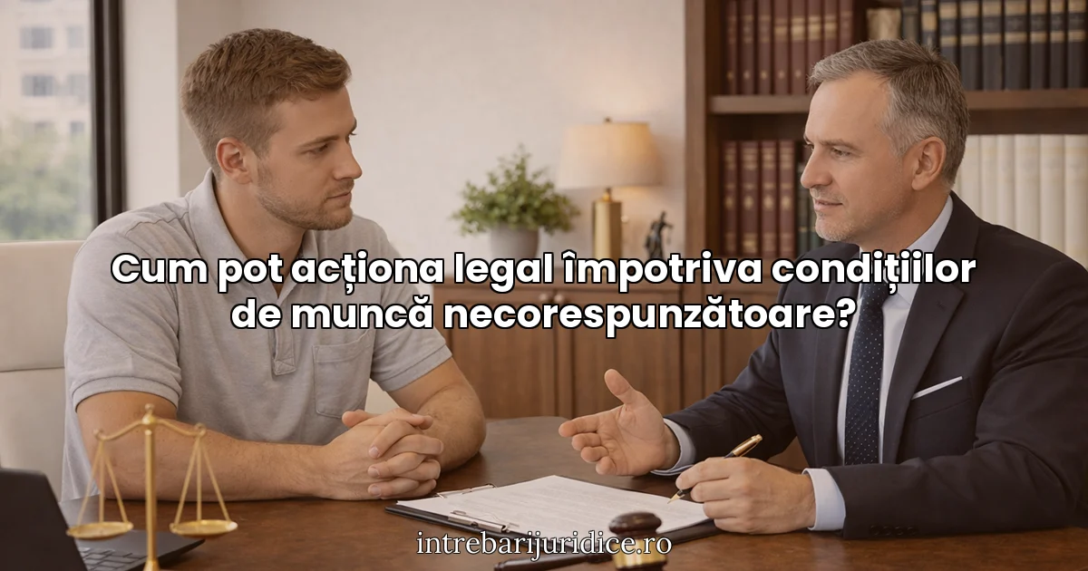 Cum pot acționa legal împotriva condițiilor de muncă necorespunzătoare?