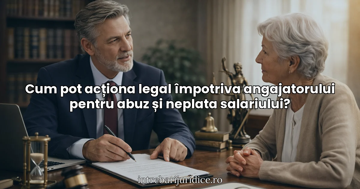 Cum pot acționa legal împotriva angajatorului pentru abuz și neplata salariului?