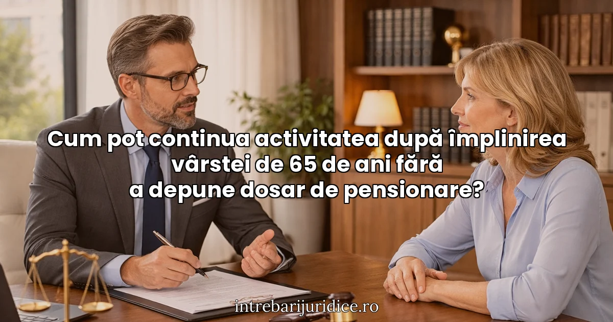 Cum pot continua activitatea după împlinirea vârstei de 65 de ani fără a depune dosar de pensionare?
