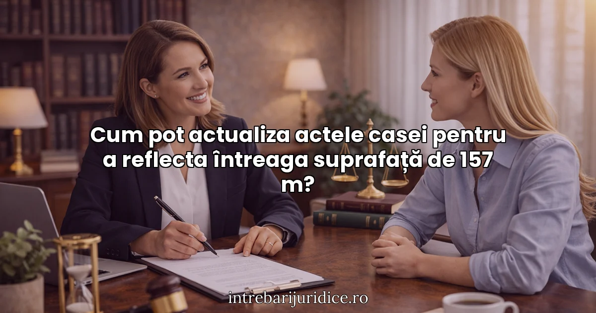 Cum pot actualiza actele casei pentru a reflecta întreaga suprafață de 157 m?
