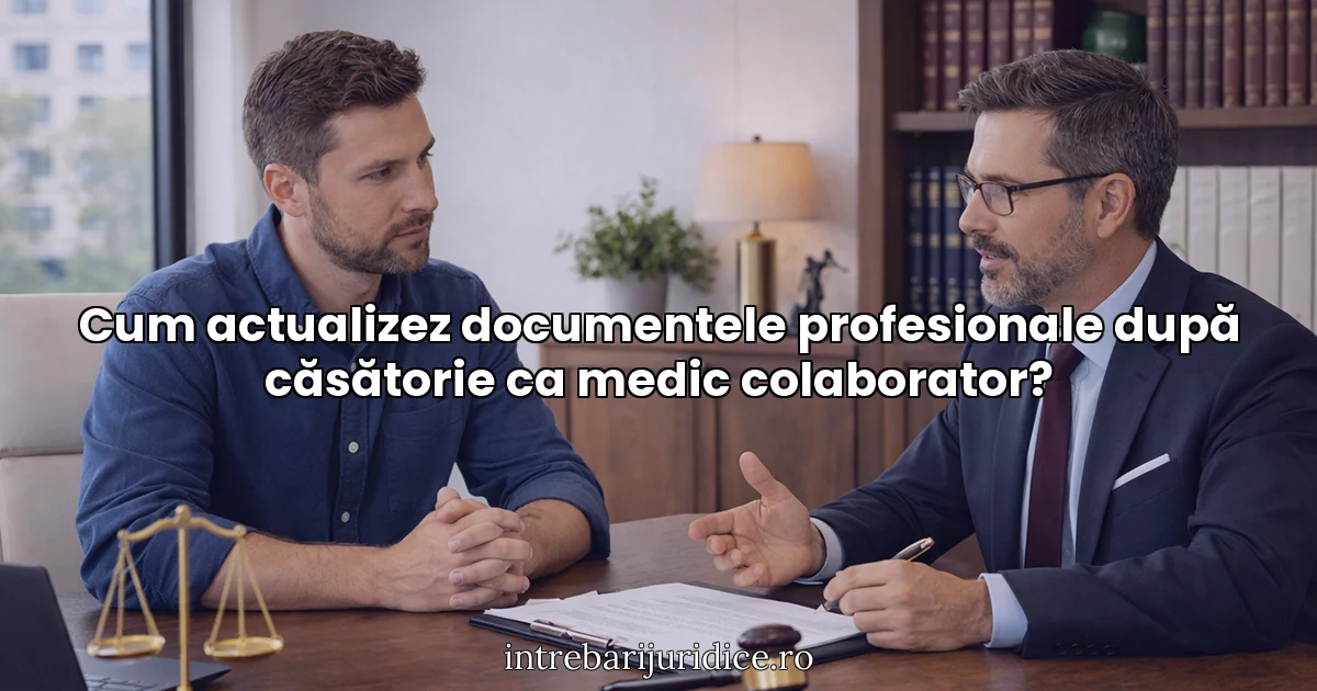 Cum actualizez documentele profesionale după căsătorie ca medic colaborator?