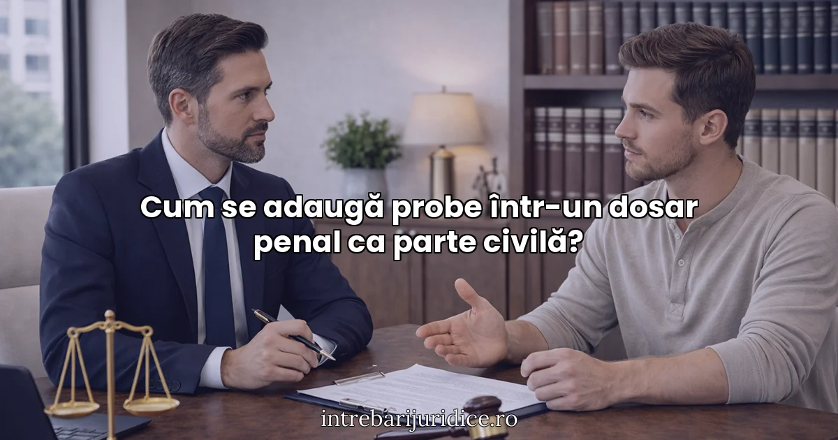 Cum se adaugă probe într-un dosar penal ca parte civilă?