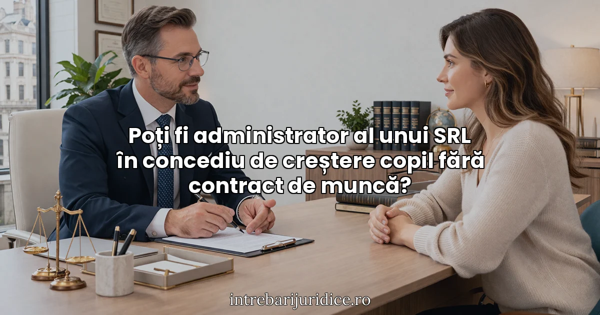Poți fi administrator al unui SRL în concediu de creștere copil fără contract de muncă?