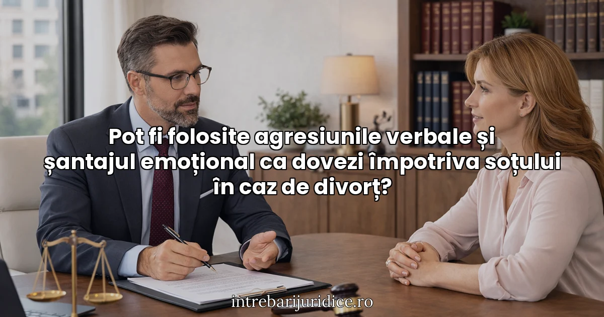 Pot fi folosite agresiunile verbale și șantajul emoțional ca dovezi împotriva soțului în caz de divorț?