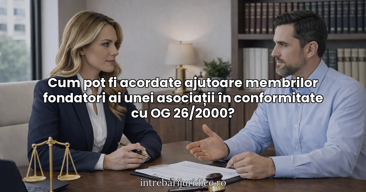 Cum pot fi acordate ajutoare membrilor fondatori ai unei asociații în conformitate cu OG 26/2000?