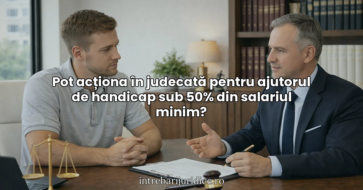 Pot acționa în judecată pentru ajutorul de handicap sub 50% din salariul minim?