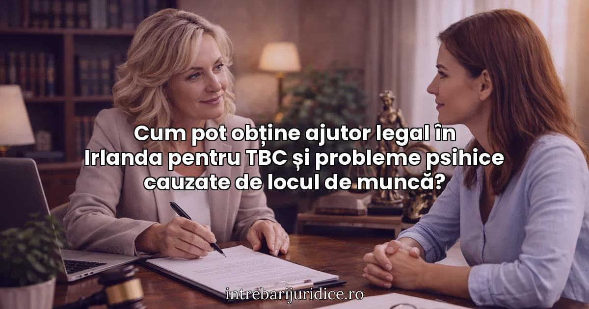 Cum pot obține ajutor legal în Irlanda pentru TBC și probleme psihice cauzate de locul de muncă?