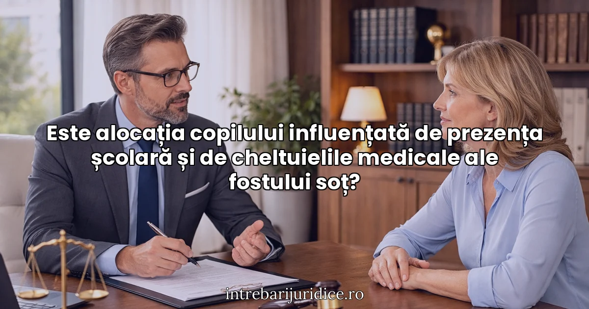 Este alocația copilului influențată de prezența școlară și de cheltuielile medicale ale fostului soț?