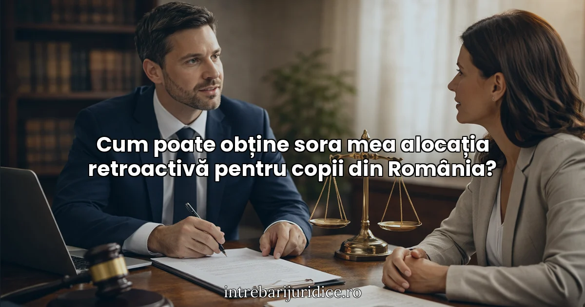 Cum poate obține sora mea alocația retroactivă pentru copii din România?