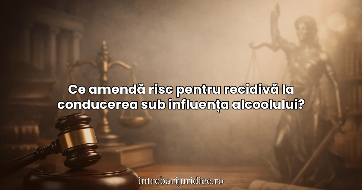 Ce amendă risc pentru recidivă la conducerea sub influența alcoolului?