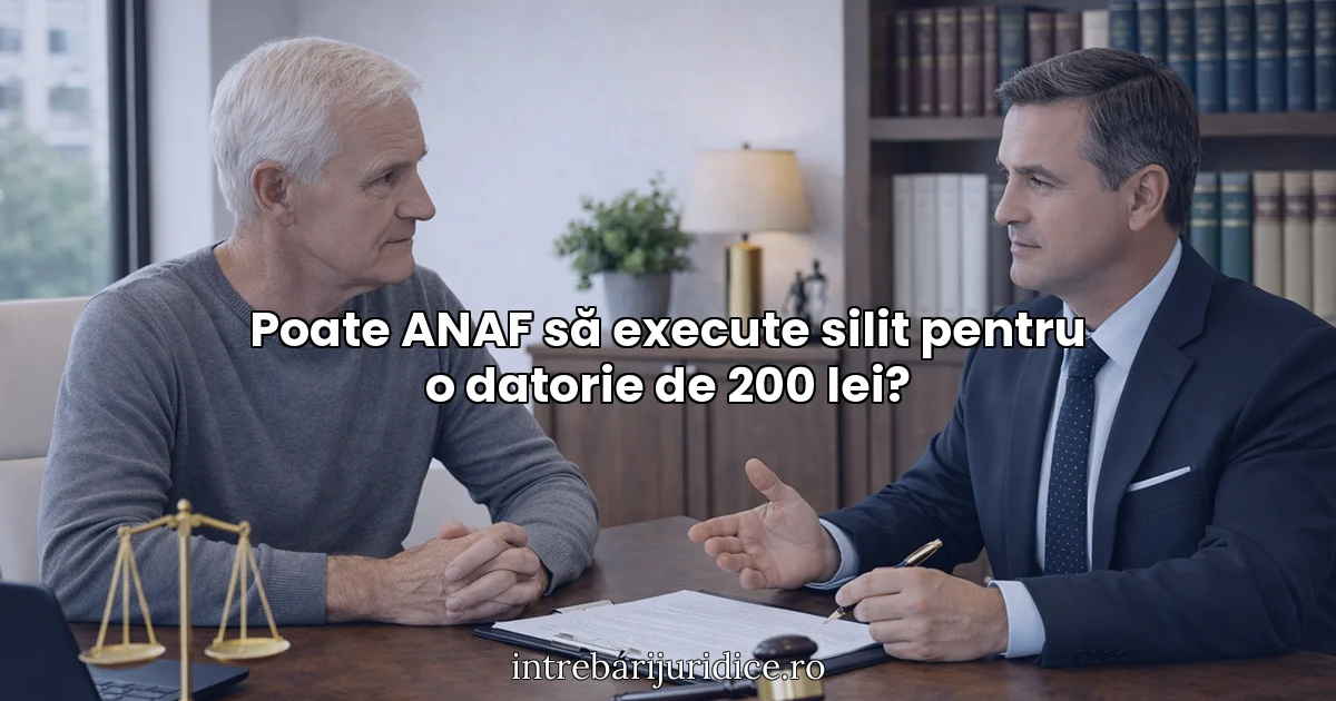 Poate ANAF să execute silit pentru o datorie de 200 lei?