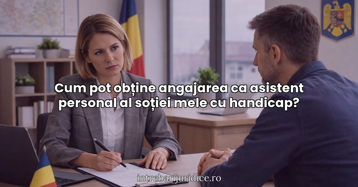 Cum pot obține angajarea ca asistent personal al soției mele cu handicap?