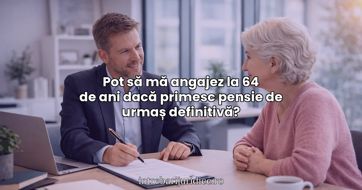 Pot să mă angajez la 64 de ani dacă primesc pensie de urmaș definitivă?