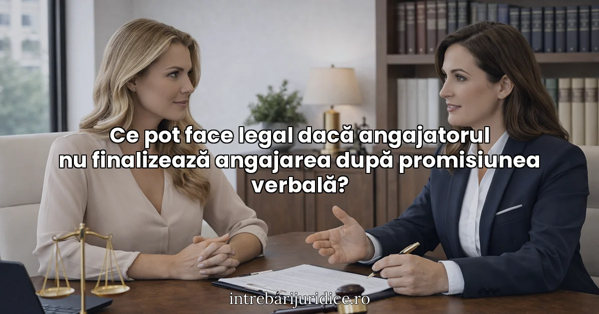 Ce pot face legal dacă angajatorul nu finalizează angajarea după promisiunea verbală?