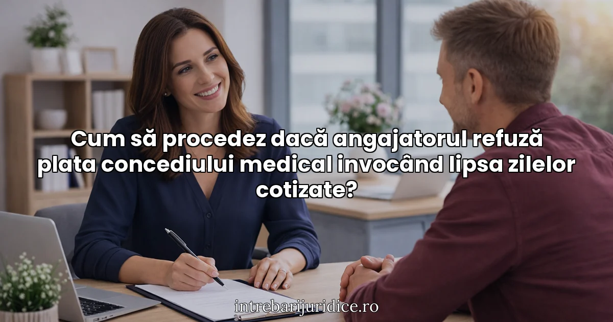 Cum să procedez dacă angajatorul refuză plata concediului medical invocând lipsa zilelor cotizate?