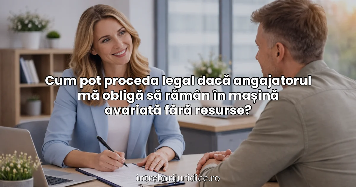 Cum pot proceda legal dacă angajatorul mă obligă să rămân în mașină avariată fără resurse?