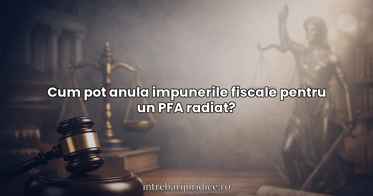 Cum pot anula impunerile fiscale pentru un PFA radiat?