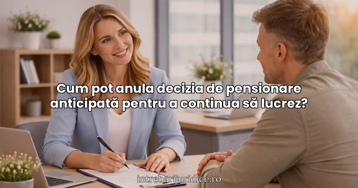 Cum pot anula decizia de pensionare anticipată pentru a continua să lucrez?