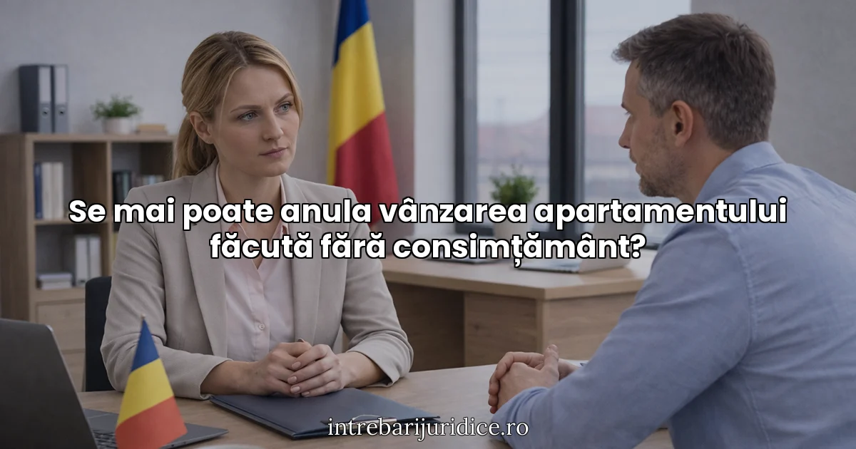Se mai poate anula vânzarea apartamentului făcută fără consimțământ?