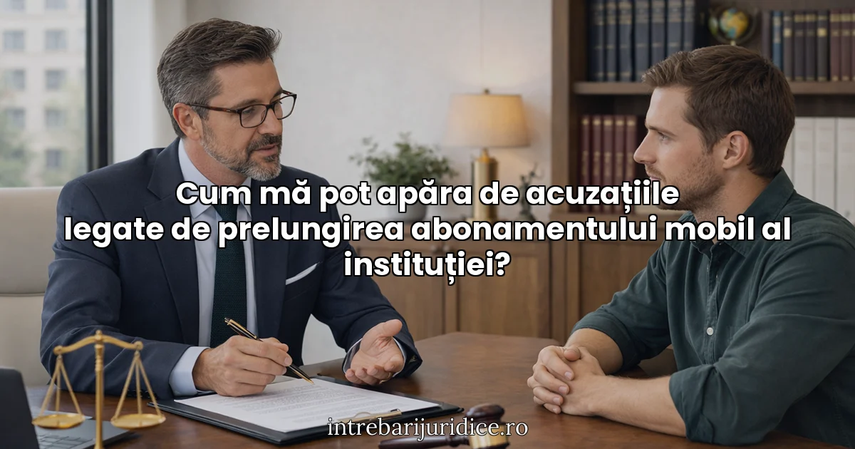 Cum mă pot apăra de acuzațiile legate de prelungirea abonamentului mobil al instituției?