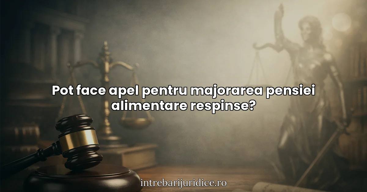 Pot face apel pentru majorarea pensiei alimentare respinse?