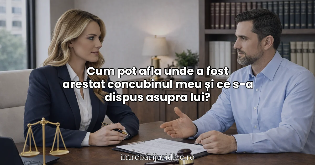 Cum pot afla unde a fost arestat concubinul meu și ce s-a dispus asupra lui?