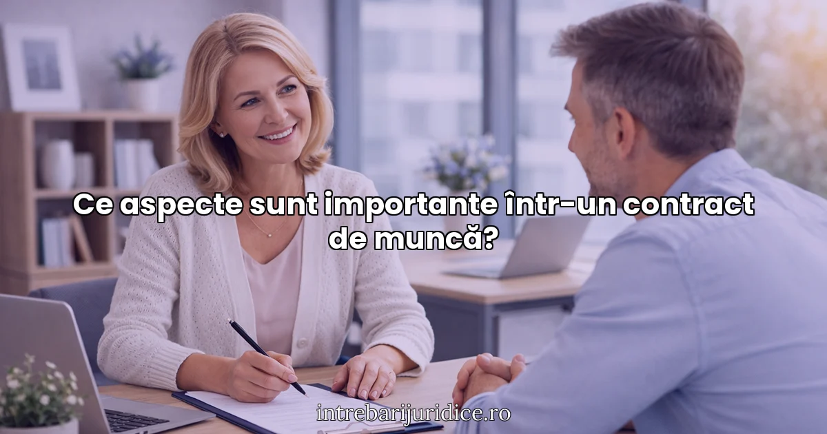 Ce aspecte sunt importante într-un contract de muncă?