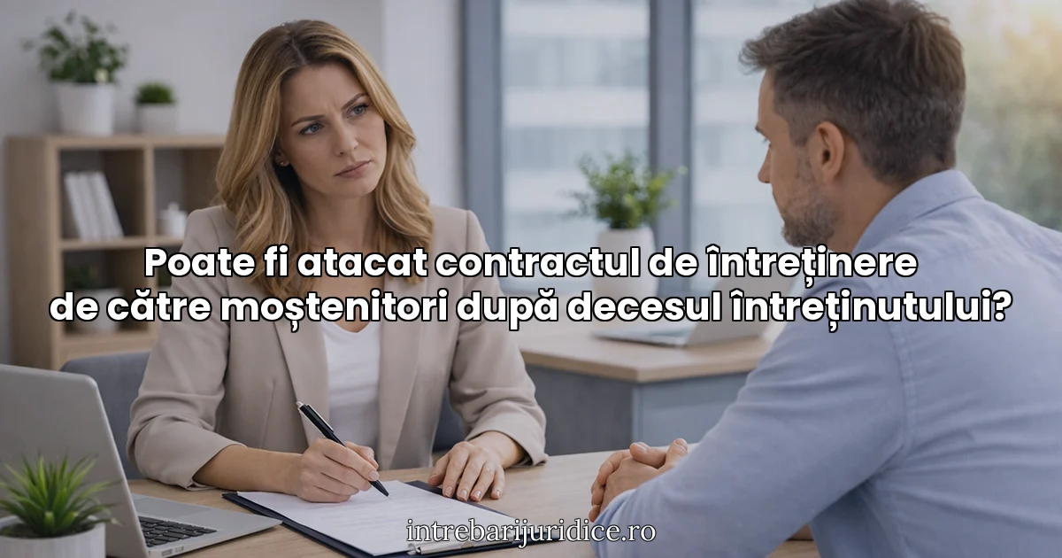 Poate fi atacat contractul de întreținere de către moștenitori după decesul întreținutului?