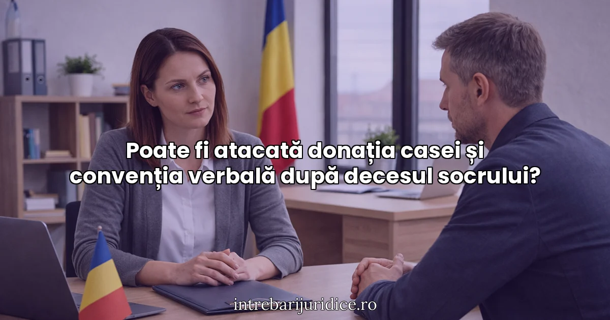 Poate fi atacată donația casei și convenția verbală după decesul socrului?