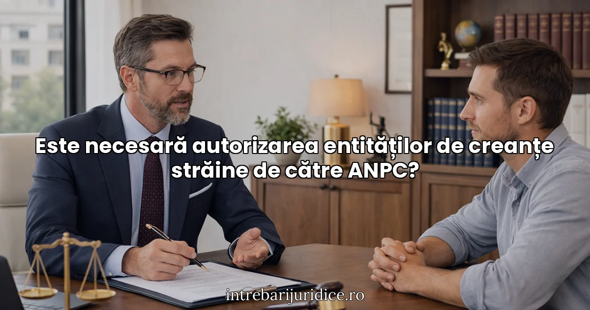 Este necesară autorizarea entităților de creanțe străine de către ANPC?