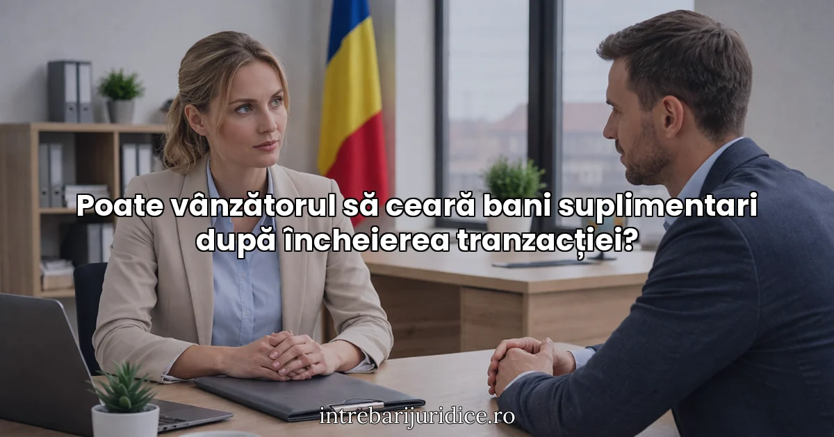 Poate vânzătorul să ceară bani suplimentari după încheierea tranzacției?