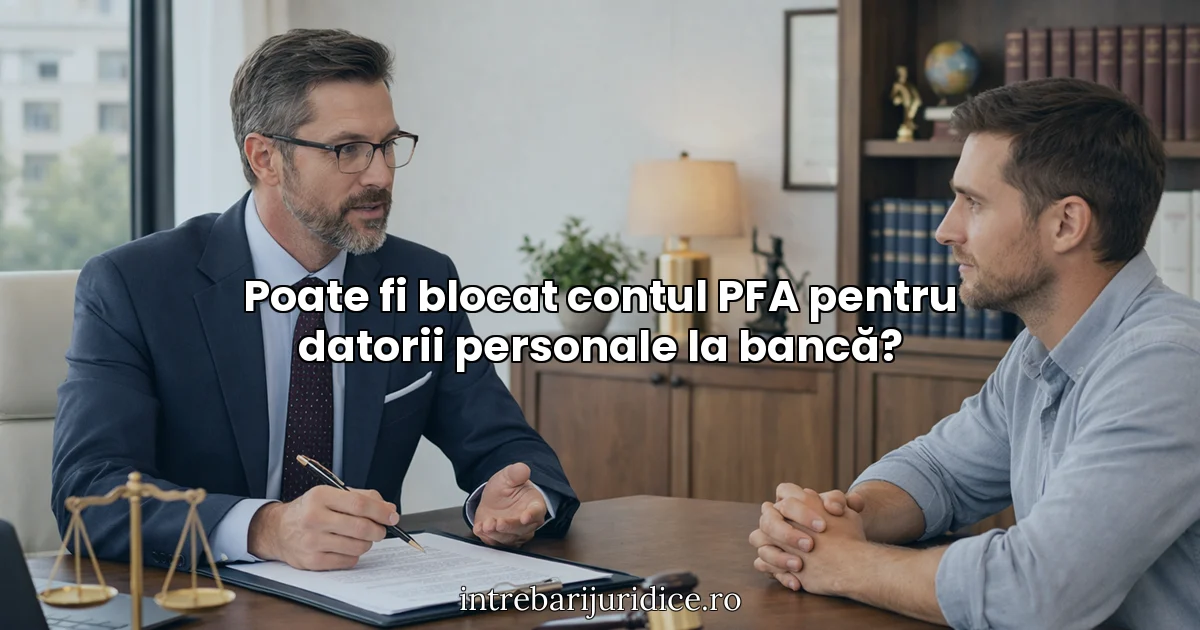 Poate fi blocat contul PFA pentru datorii personale la bancă?
