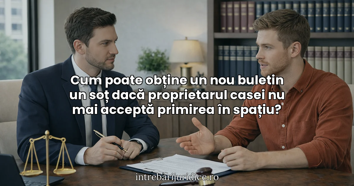 Cum poate obține un nou buletin un soț dacă proprietarul casei nu mai acceptă primirea în spațiu?