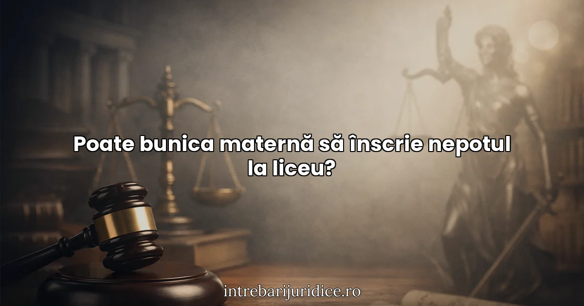 Poate bunica maternă să înscrie nepotul la liceu?