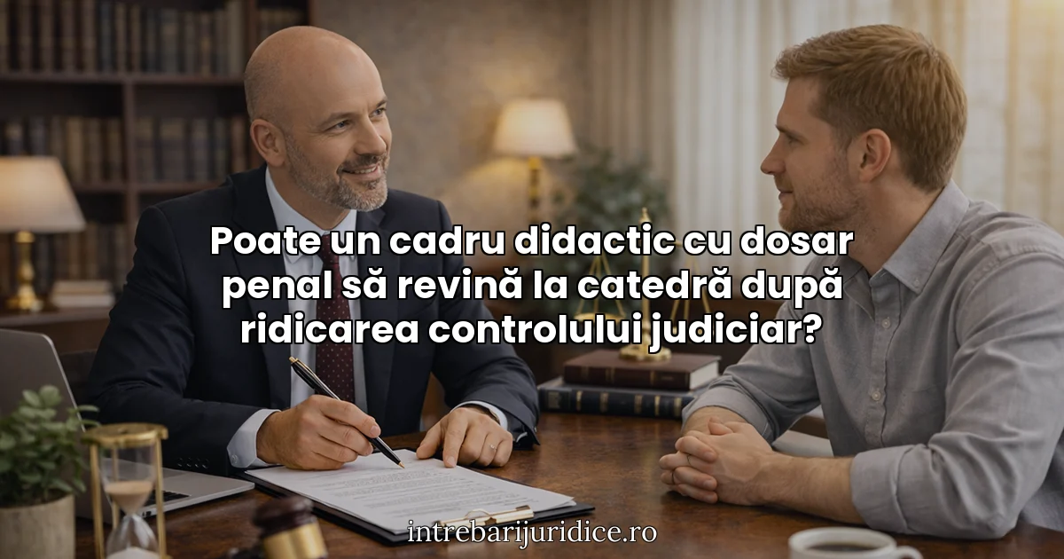 Poate un cadru didactic cu dosar penal să revină la catedră după ridicarea controlului judiciar?