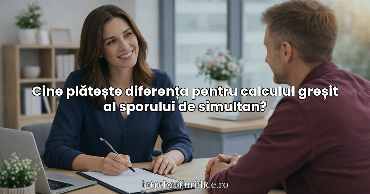 Cine plătește diferența pentru calculul greșit al sporului de simultan?