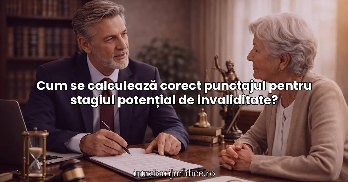 Cum se calculează corect punctajul pentru stagiul potențial de invaliditate?