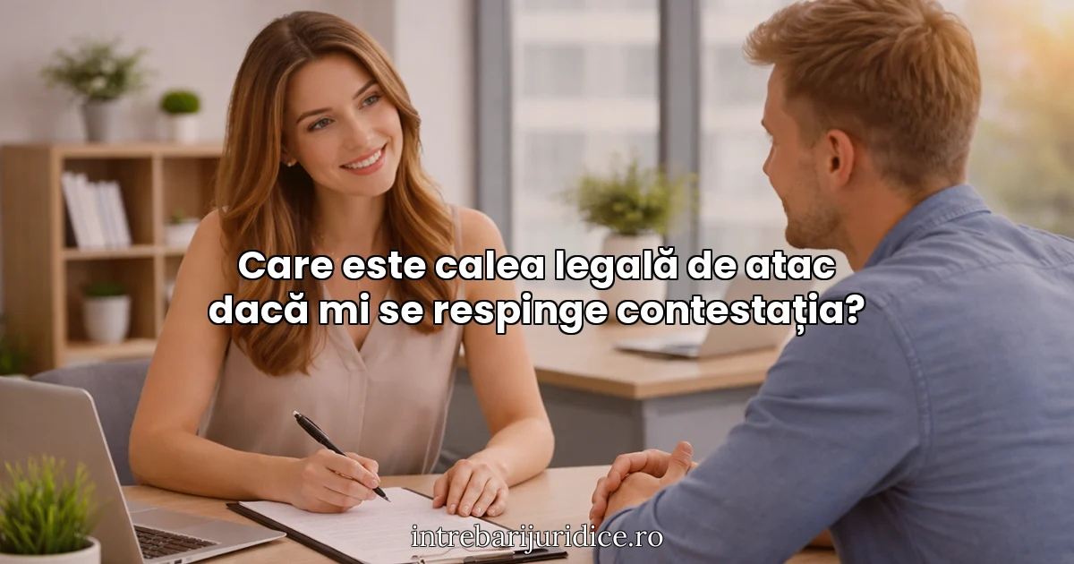 Care este calea legală de atac dacă mi se respinge contestația?