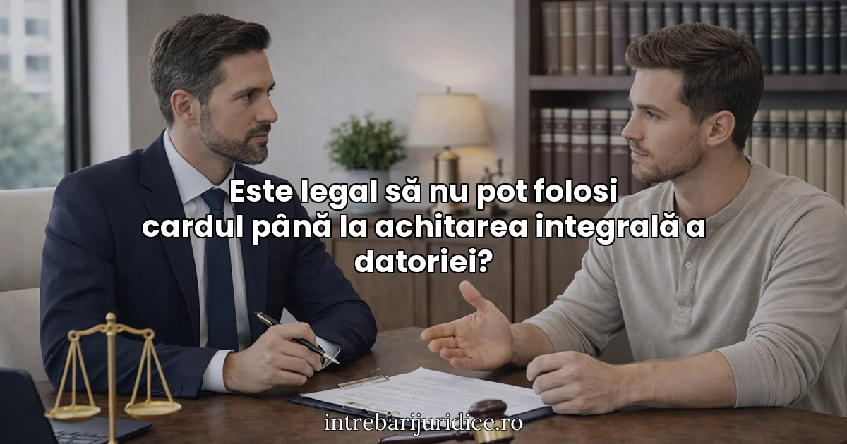 Este legal să nu pot folosi cardul până la achitarea integrală a datoriei?