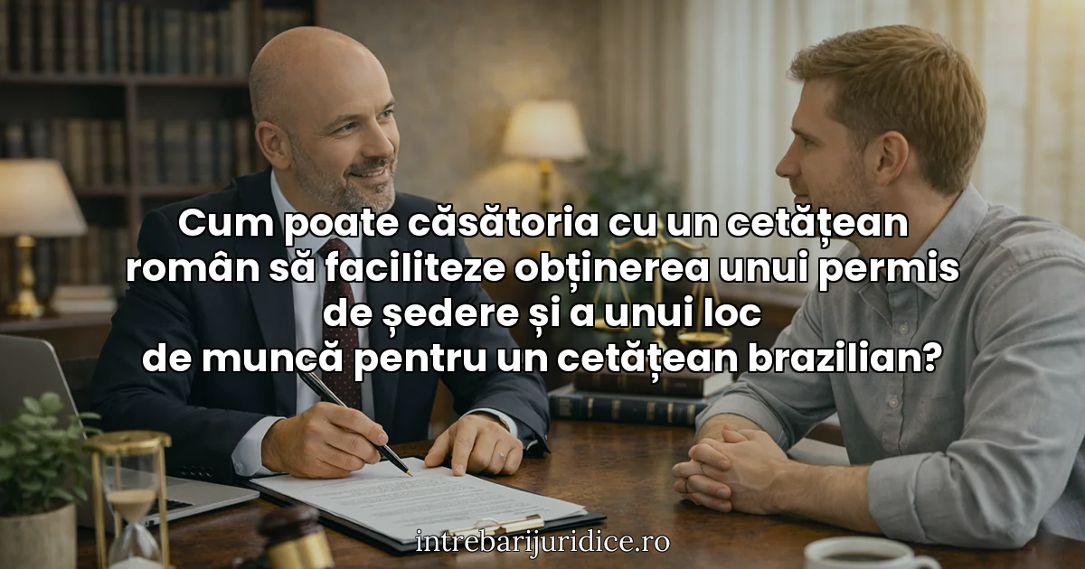Cum poate căsătoria cu un cetățean român să faciliteze obținerea unui permis de ședere și a unui loc de muncă pentru un cetățean brazilian?